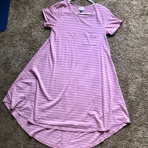 LuLaRoe Carly High-Low Swing Dress, XS, Mauve